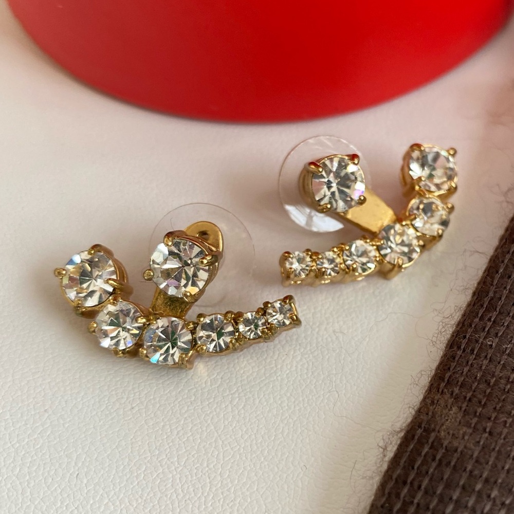 Kate Spade fashion gold and diamonds huggie earrings